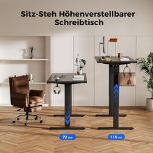 Höhenverstellbarer Schreibtisch 160 x 60 cm Schwarz