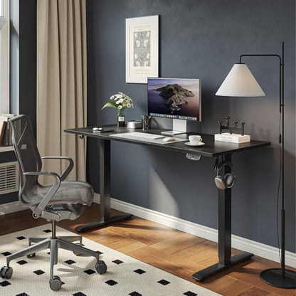 Höhenverstellbarer Schreibtisch 160 x 60 cm Schwarz