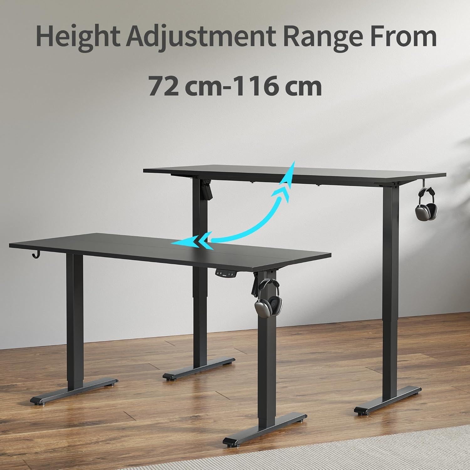 Stabiler elektrischer höhenverstellbarer Schreibtisch 160x60cm mit Memory-Handsteuerung