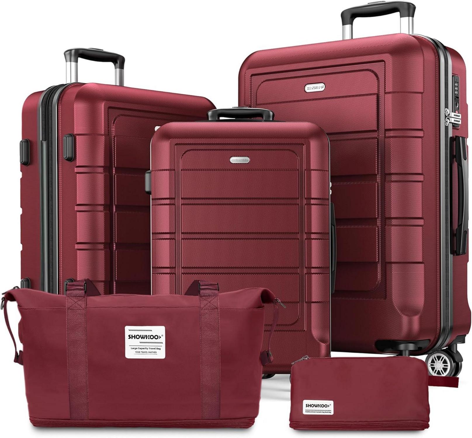 Kofferset 5tlg Hartschale ABS+PC Rollen TSA-Schloss Reisetasche