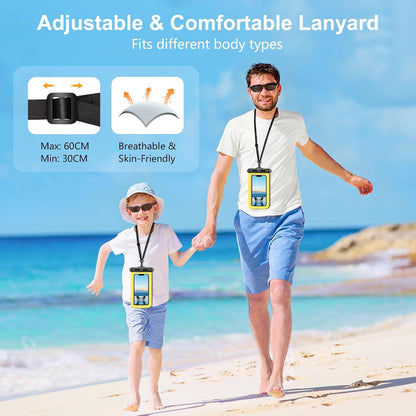 Wasserdichte Handyhülle IPX8 für Smartphone bis 7'' - 2er-Pack Schwarz