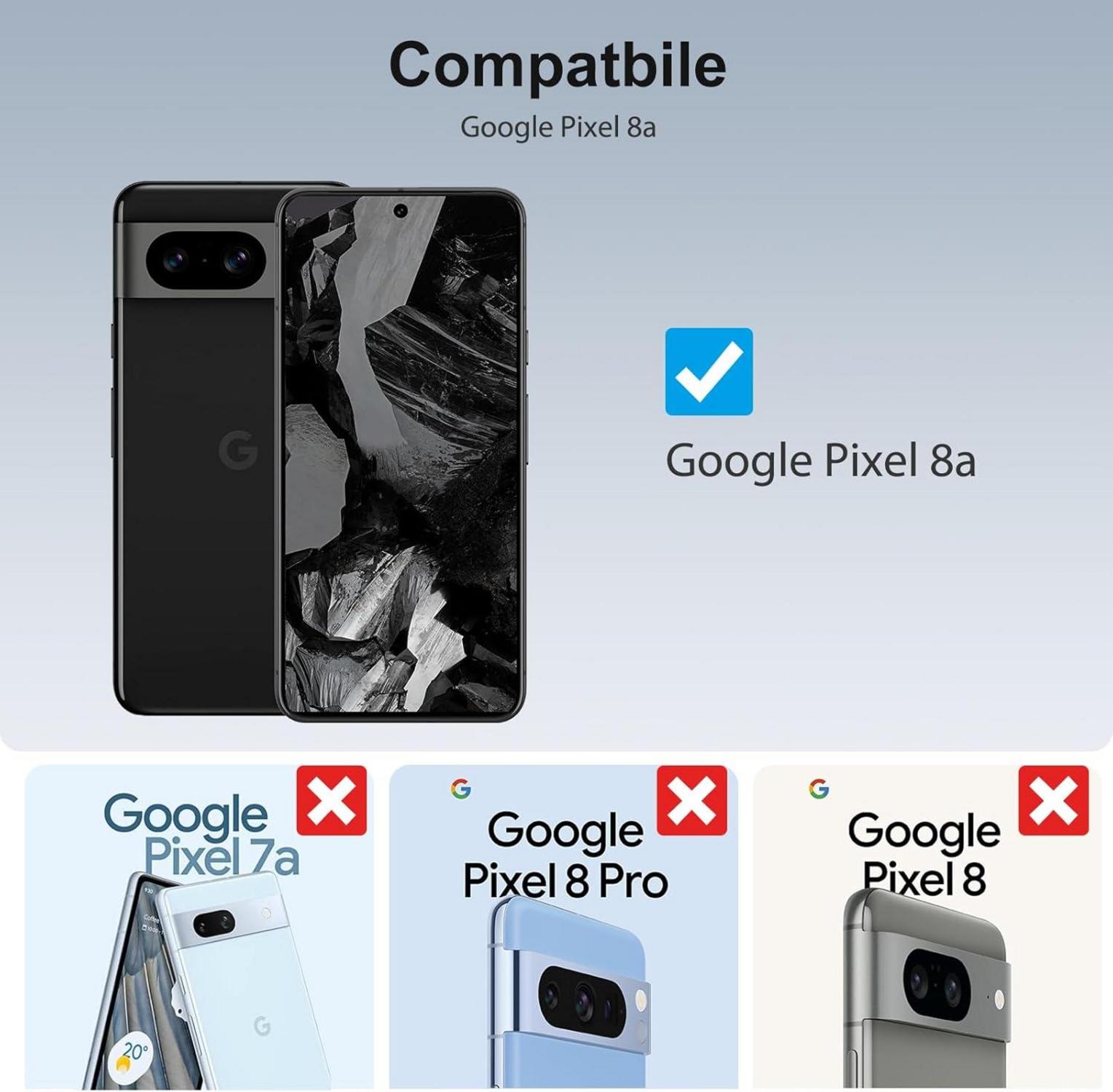 Google Pixel 8a Schutzfolie 3+2 Stk. Panzer Glas 9H Härte