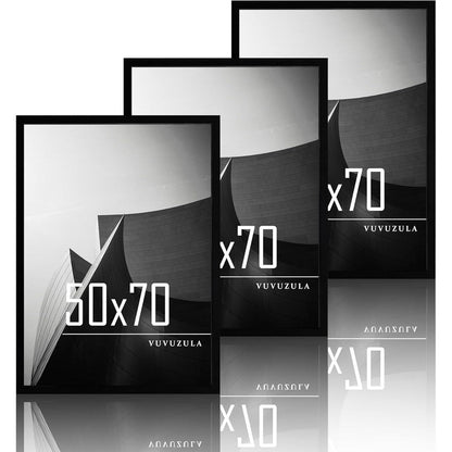 VUVUZULA Bilderrahmen Set 50x70cm Schwarz Holz Fotorahmen