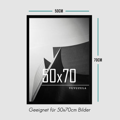 VUVUZULA Bilderrahmen Set 50x70cm Schwarz Holz Fotorahmen