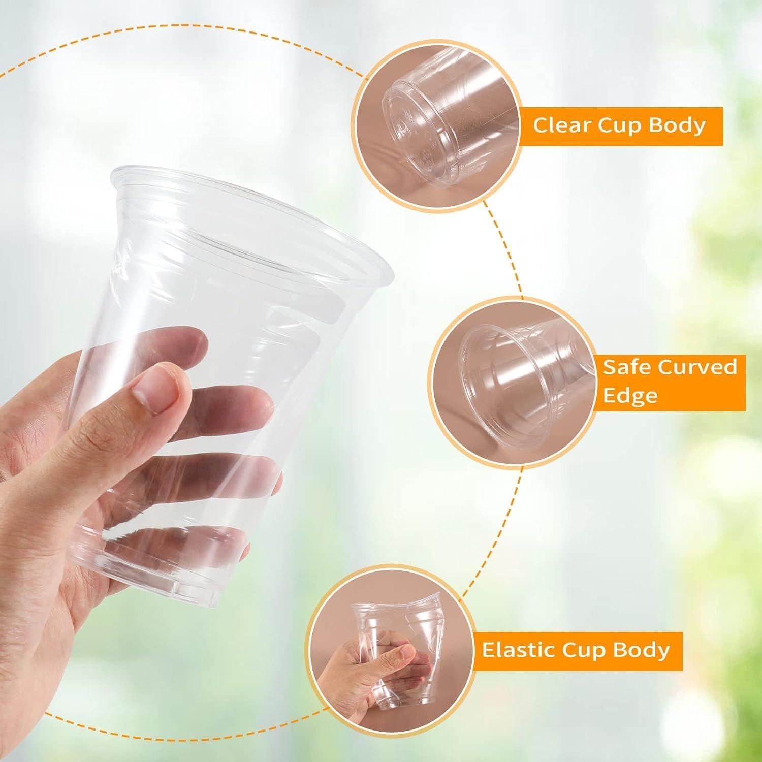1000 Transparente Partybecher aus Kunststoff 12 Unze
