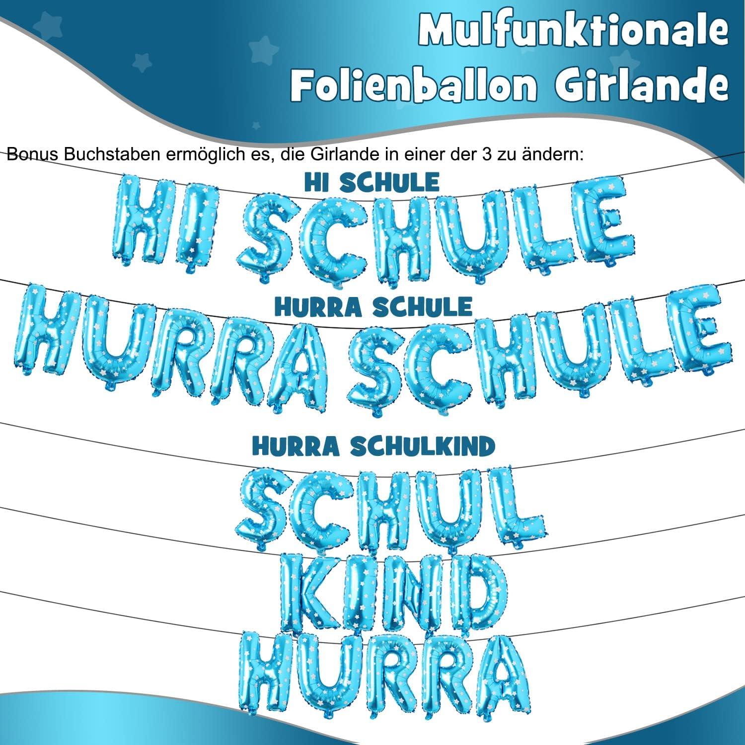Einschulung Deko Set Schulanfang Luftballon Folienballon Girlande