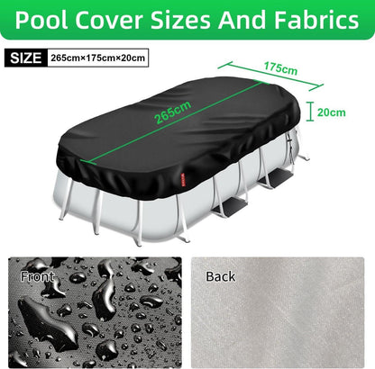 Schwarze Poolabdeckung Rechteckig 265×175cm Solar Uv-Schutz