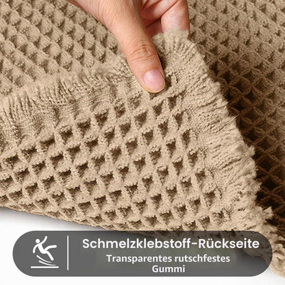 Badematte Waffelmuster, saugfähig & rutschfest, braun 46x77 cm