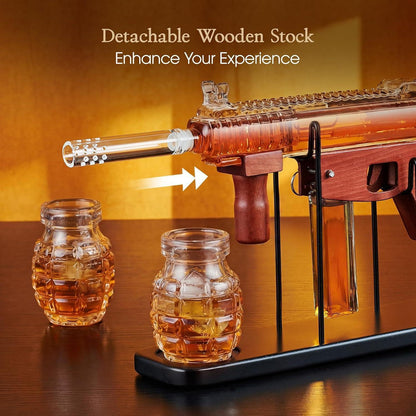 Whiskey Karaffe Geschenkset mit Gläsern & Holzständer