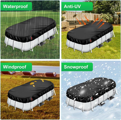 Schwarze Solar Poolabdeckung Rechteckig 230x160cm