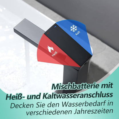 Waschtischarmatur Schwarz Matt – Einhebelmischer für Badezimmer