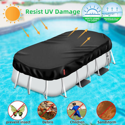 Poolabdeckung Rechteckig 460x230cm Schwarz Uv-Schutz