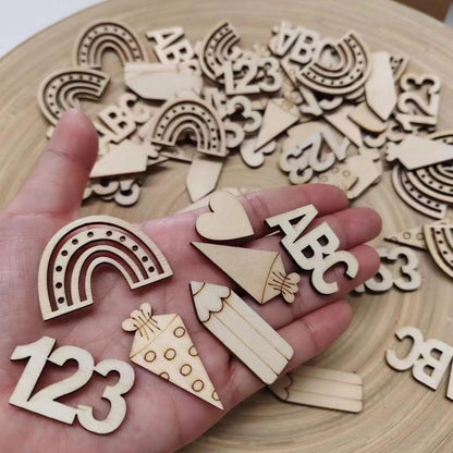70er Einschulung Deko Holz Streudeko Schulanfang Muster 4cm