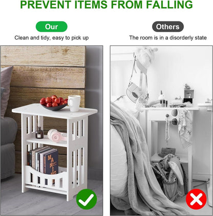 Nachttisch Weiß 2 Ebenen Beistelltisch Wohnzimmer Schlafzimmer Lagerung