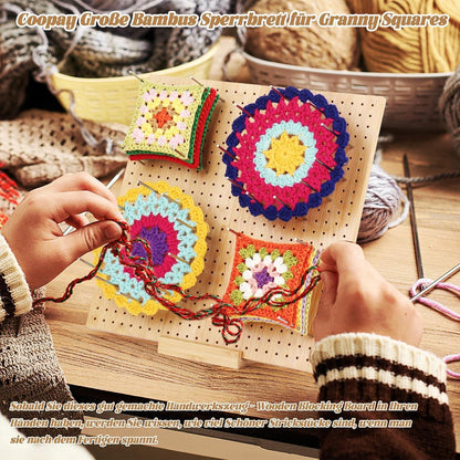 Großes Blocking Board 33x33 cm für Granny Squares Spannen mit 30