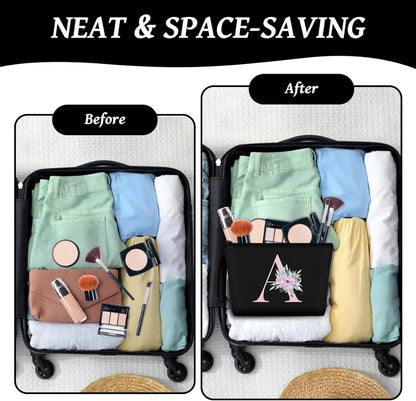 Damen Kosmetiktasche Leinwand Make-up Organizer groß Kapazität