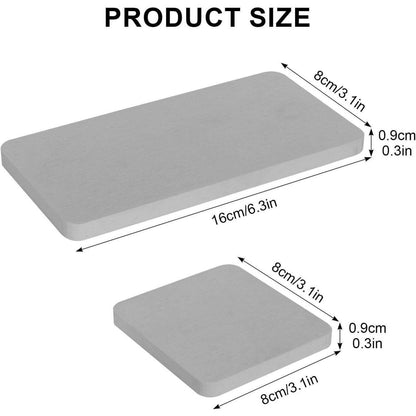 Wasserabsorbierende Kieselgur-Untersetzer 3er-Set Grau
