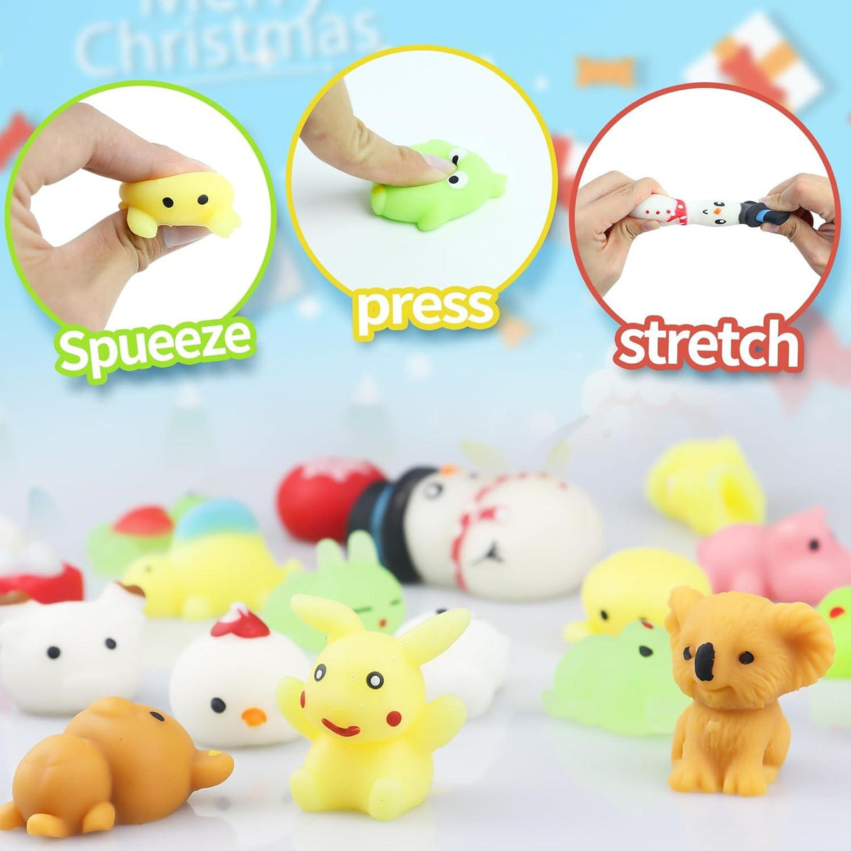 2024 Mochi Squishy Adventskalender Weihnachten Countdowntag Niedlich 24er Pack