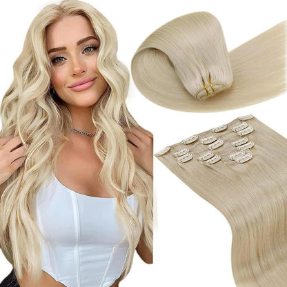 Echthaar Clip-Ins Blond #613 – 35cm, 105g