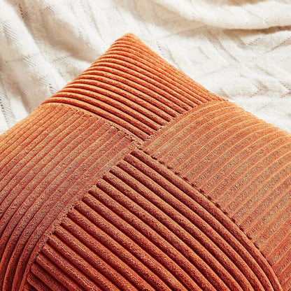 Kissenbezüge 2er Set Kordsamt Karamell 40x40cm Weich Modern