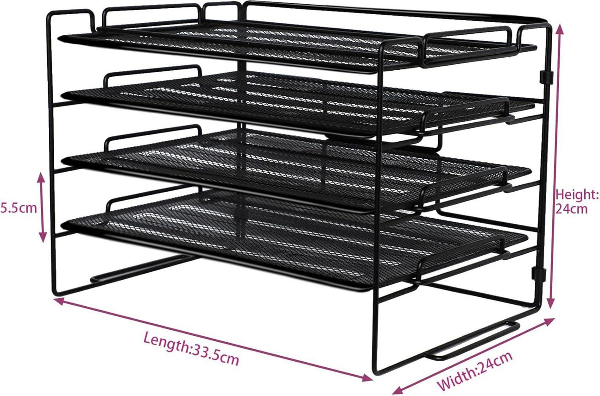 4 Etagen Metall Mesh Briefablage Organizer für Schreibtisch