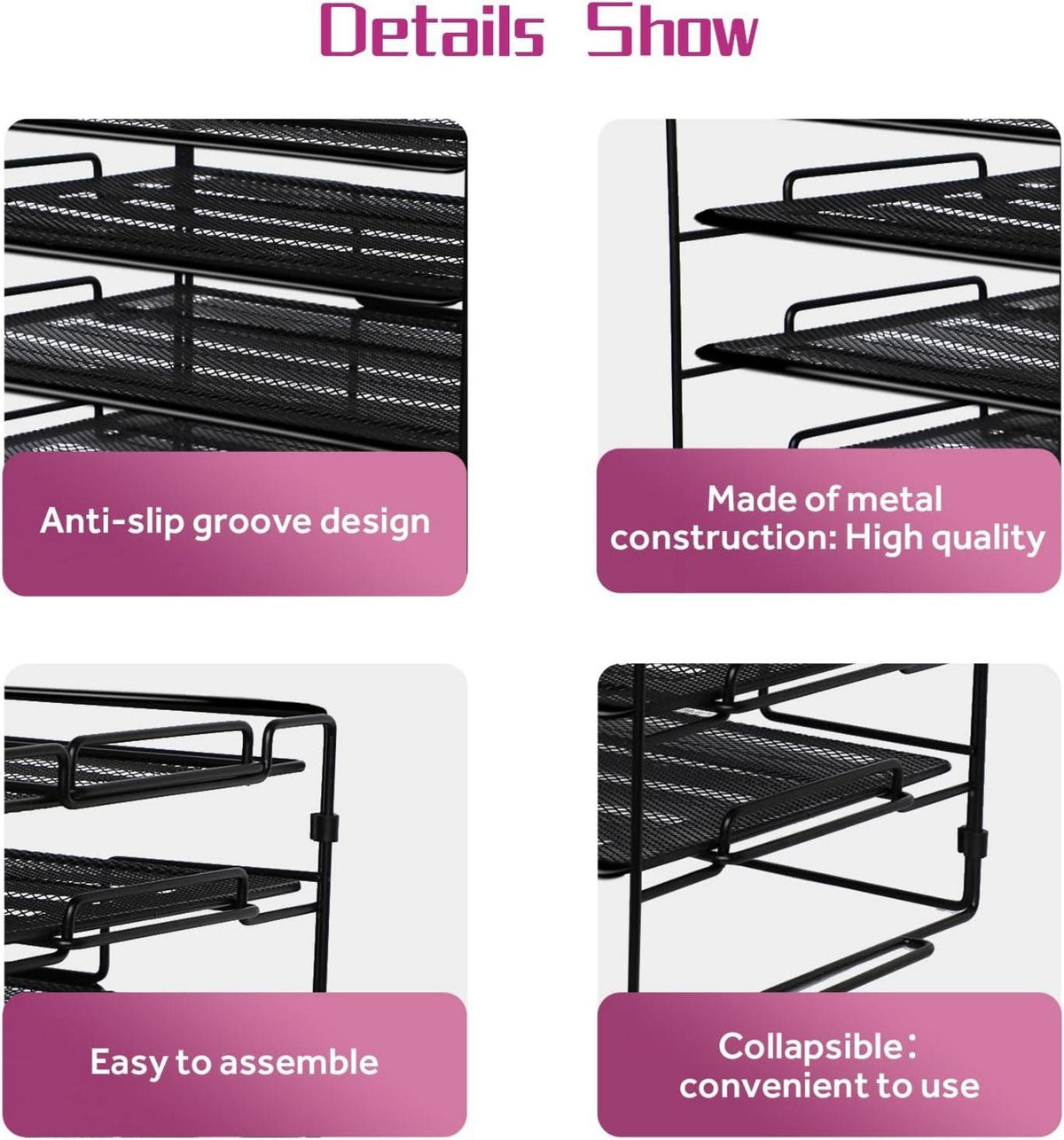 4 Etagen Metall Mesh Briefablage Organizer für Schreibtisch