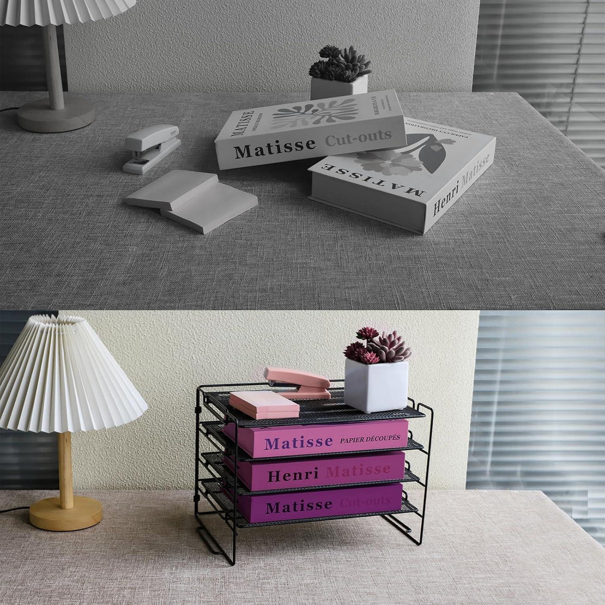 Briefablage Organizer 4 Etagen Metall Mesh Zeitschriftensammler