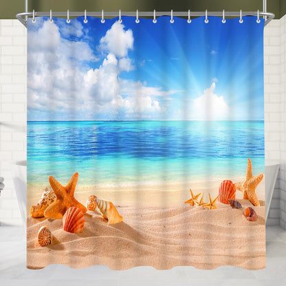 Duschvorhang Sea Blue Wasserabweisend Beschwert 220x180cm