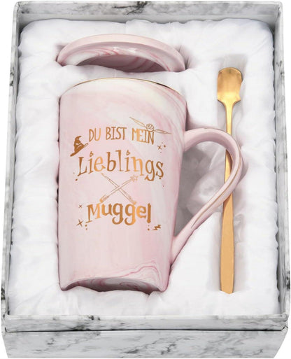 Lustige Geschenk Tasse Spruch Lieblings Muggel Weihnachten 400ml Rosa