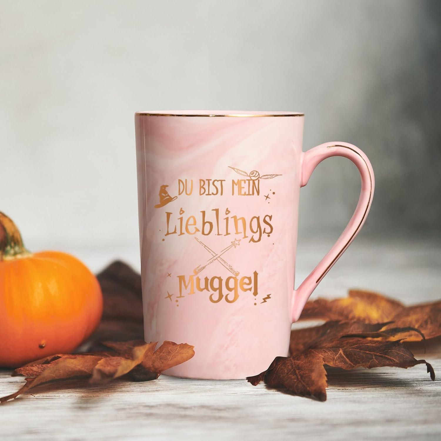 Lustige Geschenk Tasse mit Spruch - Du bist mein Lieblings Muggel, 400ml, Rosa