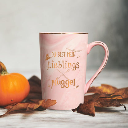 Lustige Geschenk Tasse mit Spruch - Du bist mein Lieblings Muggel, 400ml, Rosa