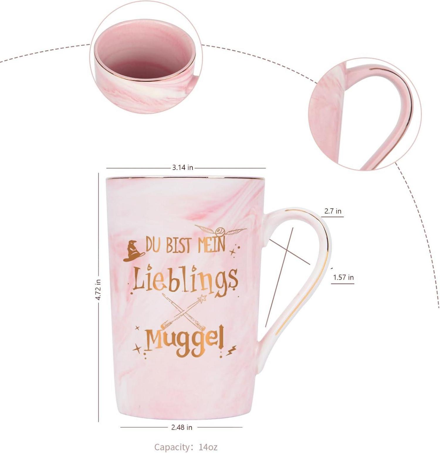 Lustige Geschenk Tasse Spruch Lieblings Muggel Weihnachten 400ml Rosa