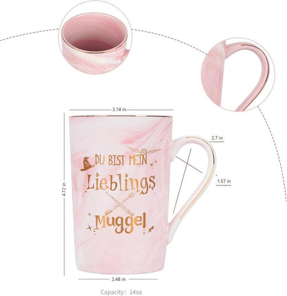 Lustige Geschenk Tasse Spruch Lieblings Muggel Weihnachten 400ml Rosa