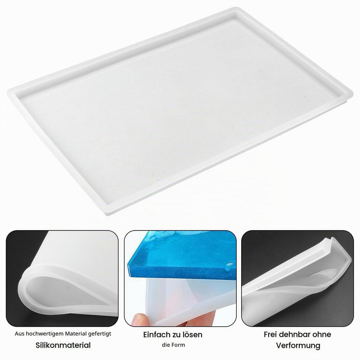 Epoxidharz Form Tablett Groß 30x20cm Silikonform Gießform