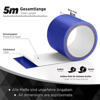 PVC Planenband Reparaturklebeband 5M x 8CM Dunkelblau