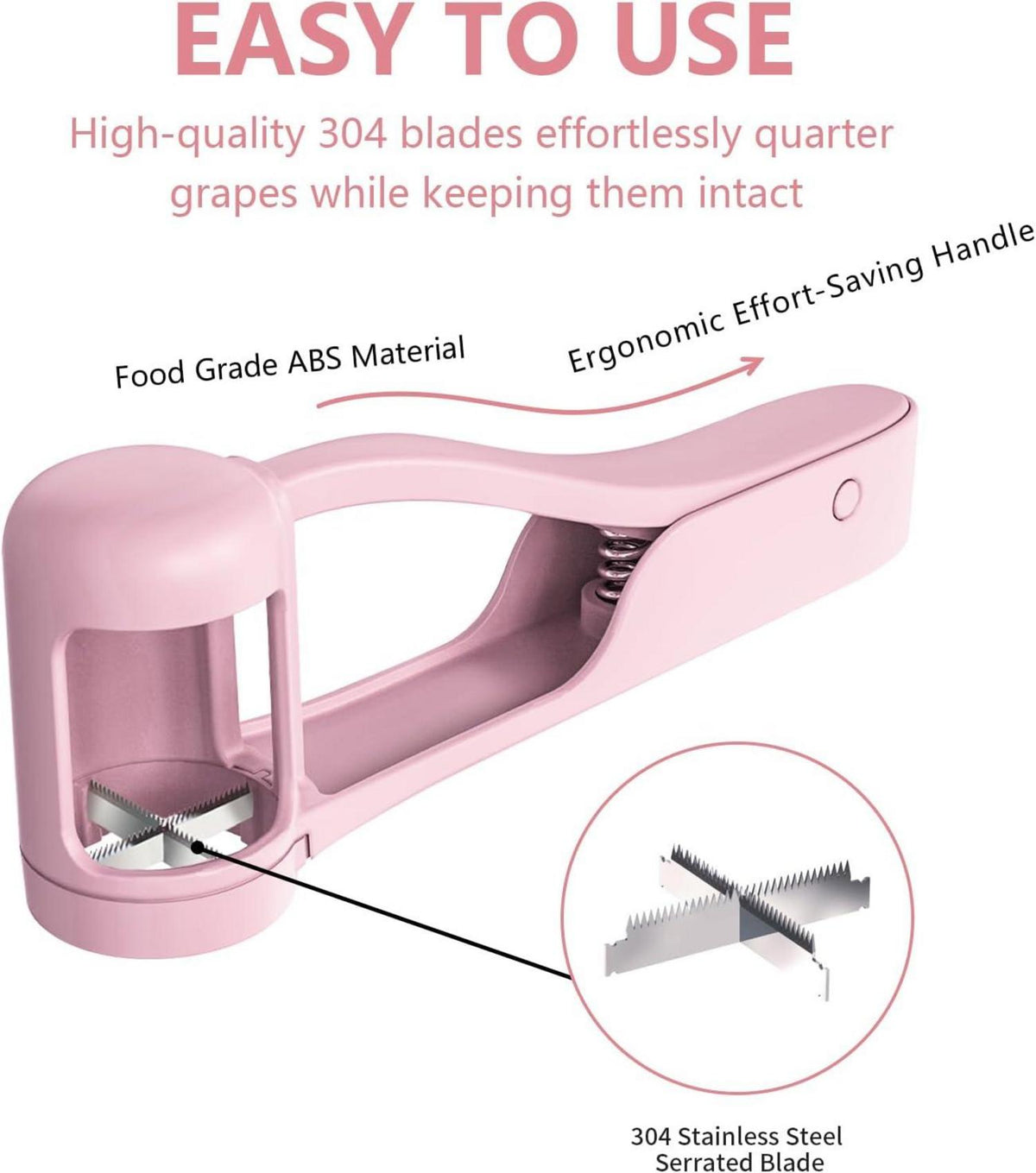 Traubenschneider Obstschneider Kinder Edelstahl Pink