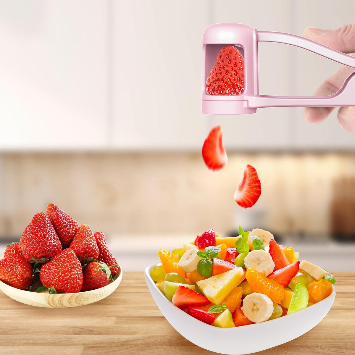 Traubenschneider Obstschneider für Kinder Baby Edelstahl Rosa