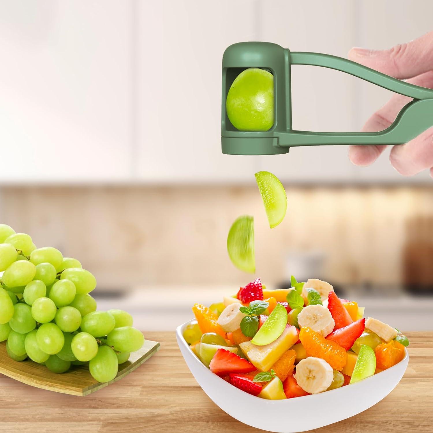 Traubenschneider Obstschneider für Kleinkinder - Edelstahl Küchenhelfer Grün