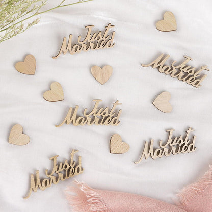 Holz Konfetti Herz Streudeko Hochzeit Rustikale Tischdeko