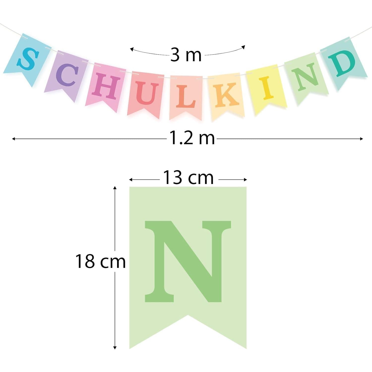 Einschulung Deko Mädchen Schulkind Girlande Pastell Banner