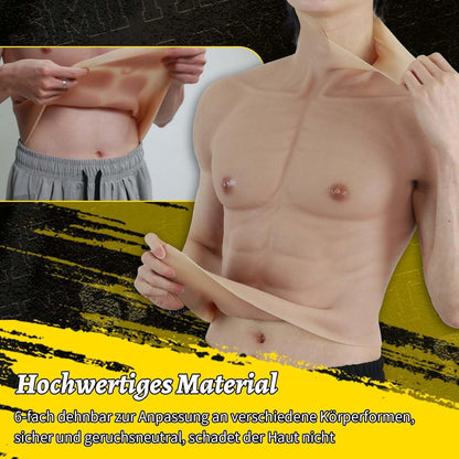Silikon Muskelanzug Männer Realistisches Oberkörper Kostüm Herren Karneval Halloween