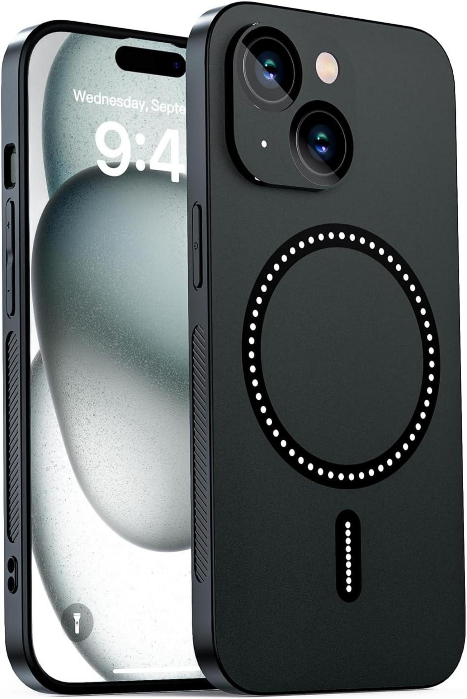 Meeter iPhone 15 Handyhülle MagSafe TPU Stoßfest Schutzhülle PU Leder