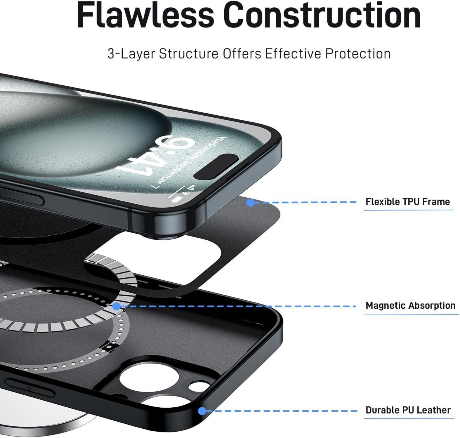 Meeter iPhone 15 Handyhülle TPU Anti-Rutsch Schutzhülle