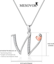 Sterlingsilber Initiale Kette mit Zirkonia | Damen Geschenk