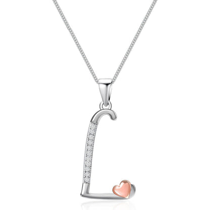 Mesovor Initiale Kette 925 Silber Zirkonia Buchstabe