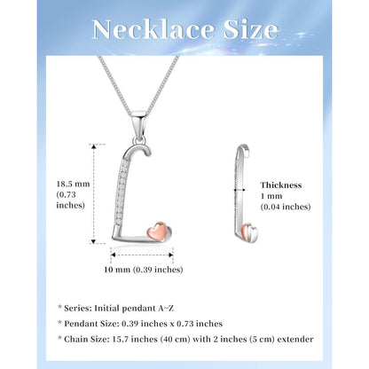 Mesovor Initiale Kette 925 Silber Zirkonia Buchstabe