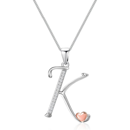 Initialen-Halskette Silber 925 Zirkonia Damen Mädchen