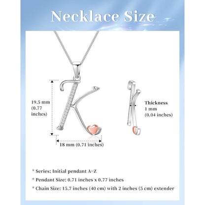 Initialen-Halskette Silber 925 Zirkonia Damen Mädchen