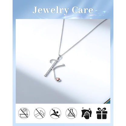 Initialen-Halskette Silber 925 Zirkonia Damen Mädchen