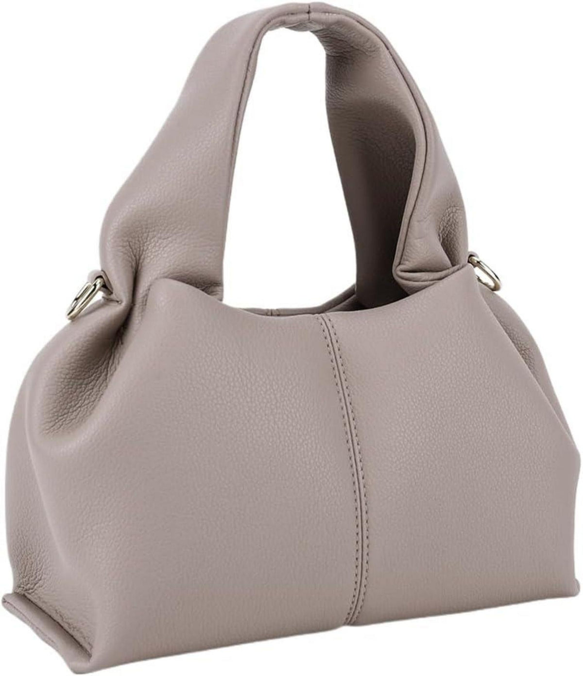 Kleine Umhängetasche Damen PU Leder Vintage Hobo Beuteltasche Grau